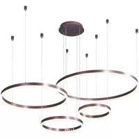 Modern Led Chandelier Brushed Rings Home Lighting Ceiling Mounted For Living Room Bedroom Hanging Lamp Gold&Coffee Color Lights