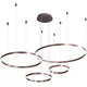 Modern Led Chandelier Brushed Rings Home Lighting Ceiling Mounted For Living Room Bedroom Hanging Lamp Gold&Coffee Color Lights