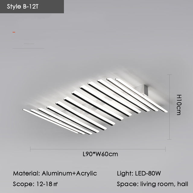 Modern Nordic  LED Ceiling Lamps For Living Dining Room With Remote Control Black Lights Office Bedroom Decor Square Chandeliers