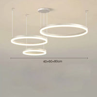 Modern Led Chandelier Brushed Rings Home Lighting Ceiling Mounted For Living Room Bedroom Hanging Lamp Gold&Coffee Color Lights