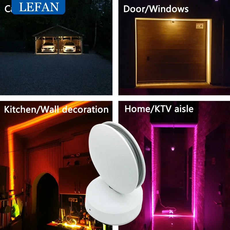 LED Wall Lamp Windows Sill Lights Warm Cold Red Green Blue Pink RGB Home Door frame Corridor Balcony Garage Hotel Lighting
