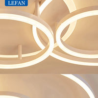 Postmodern Led Circle Rings Ceiling Lights For living Room Bedroom Study Room Ceiling Lamp Black/White/Golden pendant Lamp
