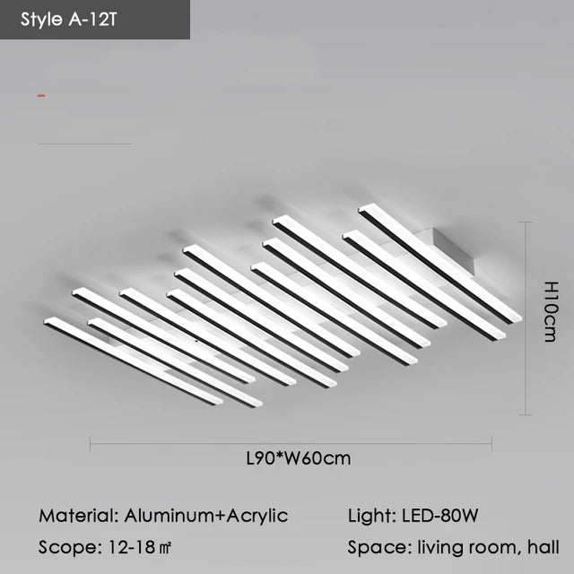 Modern Nordic  LED Ceiling Lamps For Living Dining Room With Remote Control Black Lights Office Bedroom Decor Square Chandeliers