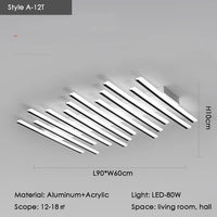 Modern Nordic  LED Ceiling Lamps For Living Dining Room With Remote Control Black Lights Office Bedroom Decor Square Chandeliers