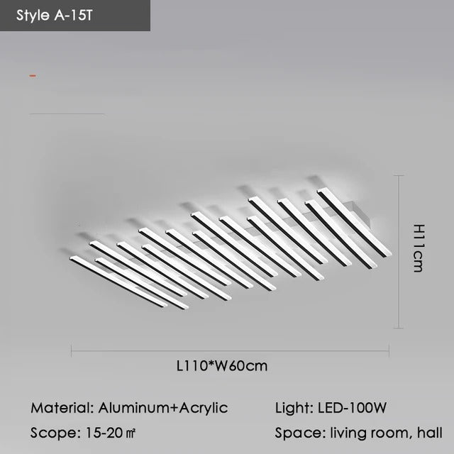 Modern Nordic  LED Ceiling Lamps For Living Dining Room With Remote Control Black Lights Office Bedroom Decor Square Chandeliers