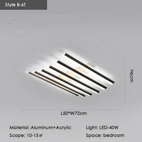 Modern Nordic  LED Ceiling Lamps For Living Dining Room With Remote Control Black Lights Office Bedroom Decor Square Chandeliers
