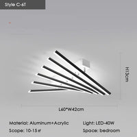 Modern Nordic  LED Ceiling Lamps For Living Dining Room With Remote Control Black Lights Office Bedroom Decor Square Chandeliers