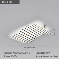 Modern Nordic  LED Ceiling Lamps For Living Dining Room With Remote Control Black Lights Office Bedroom Decor Square Chandeliers
