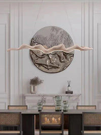 Vintage Resin Leaf Pendant Lights Tea House Dining Room Bedroom LED Chandelier Fixtures Indoor Decor Lighting Hanging Lamp